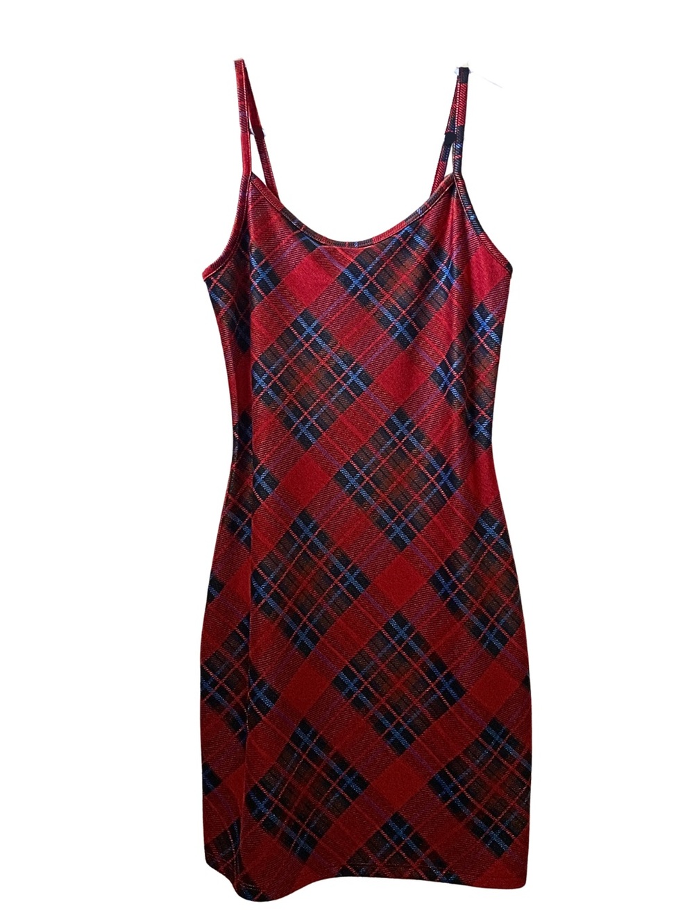 Red Plaid Slip Dress